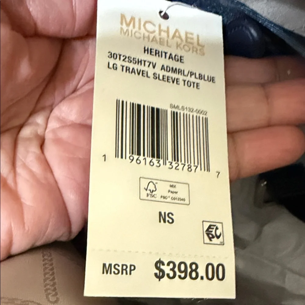 Michael Kors Dark Blue Signature Tote - Picture 11 of 15